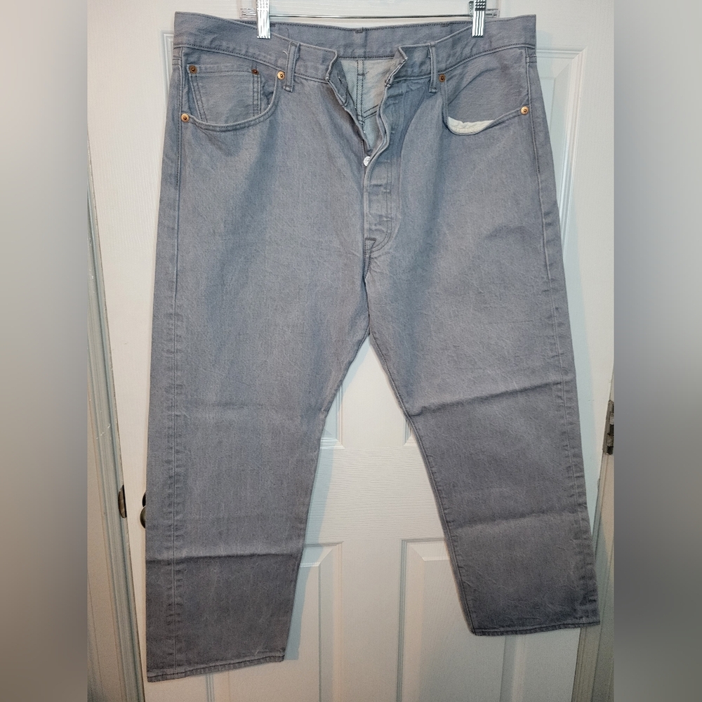 Levi’s 501 Button Fly 40×30 Grey Wash Mens
